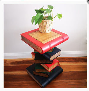 Wooden Side Table | Corner Table | Lamp Table | Planter Stand | Bookstack Antique Finish