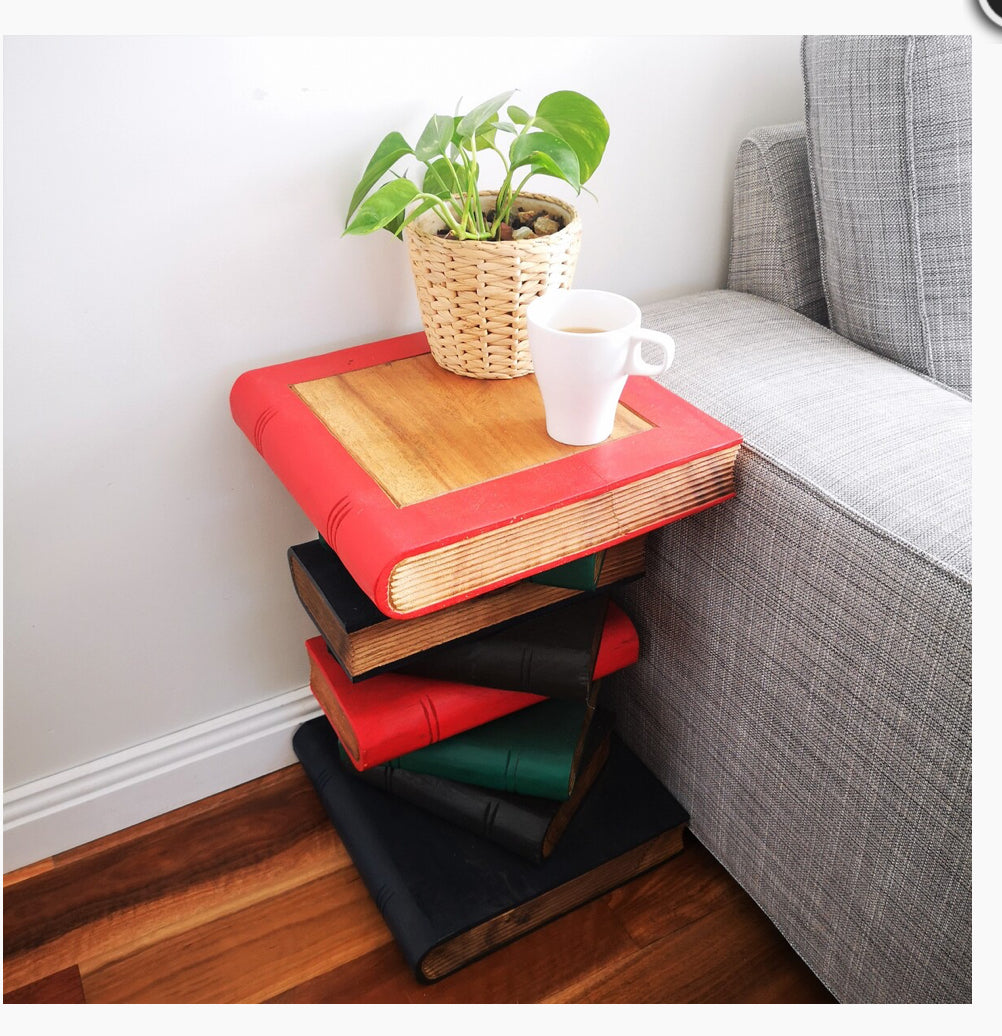 Wooden Side Table | Corner Table | Lamp Table | Planter Stand | Bookstack Antique Finish