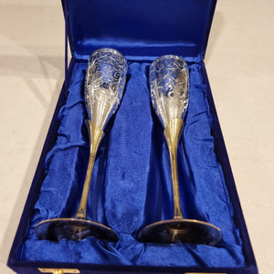 Silver plated Champagne Glasses - Wine Wares - Party Glasses - Gifts