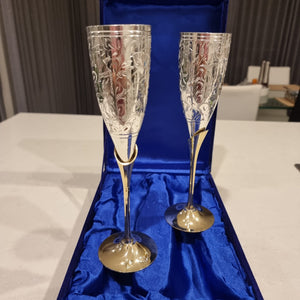 Silver plated Champagne Glasses - Wine Wares - Party Glasses - Gifts