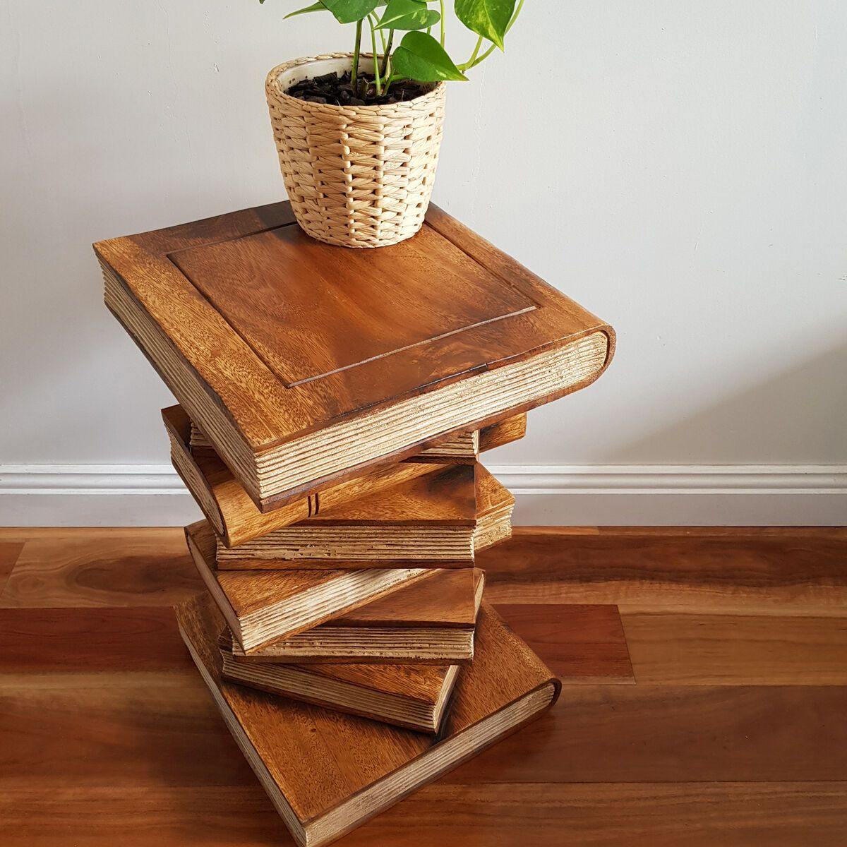 Wooden Side Table | Corner Table | Lamp Table | Planter Stand | Bookstack