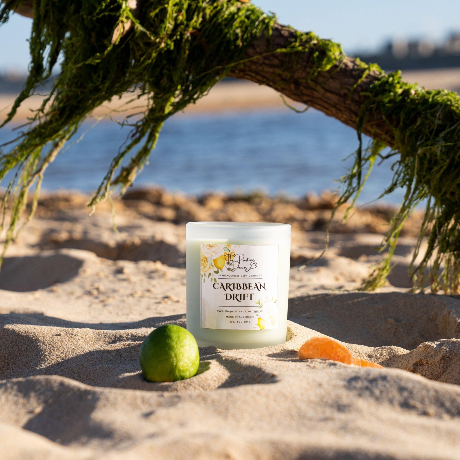 Scented Soy Candles - Lime Basil & Mandarin - Caribbean Drift