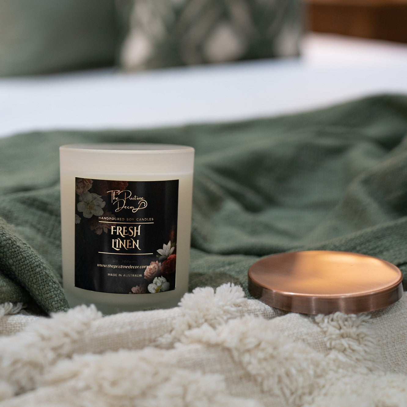 Scented Soy Candles - Rose, Jasmine & Melon blend - Fresh Linen