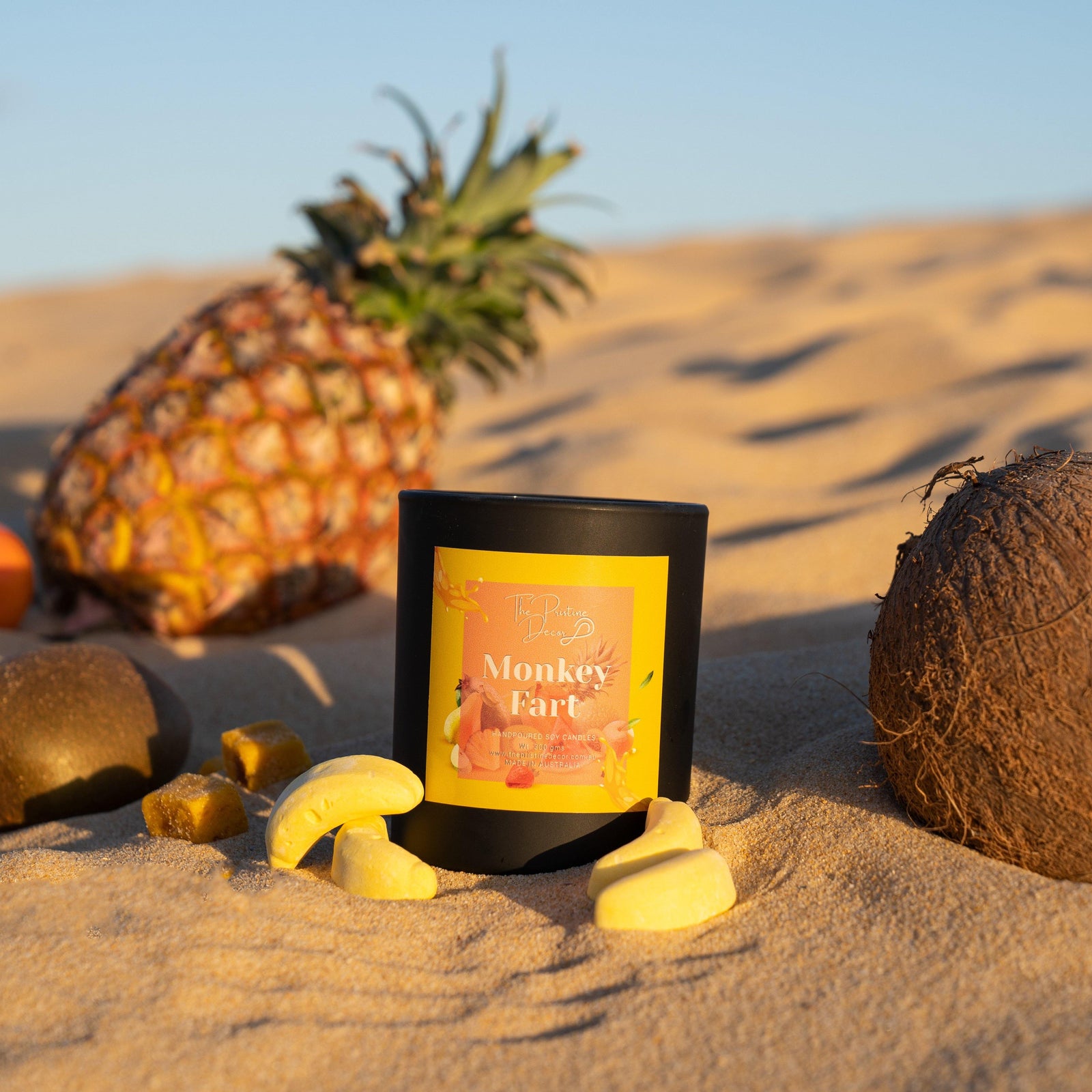 Scented Soy Candles - Peach & Coconut Blend - Monkey Fart