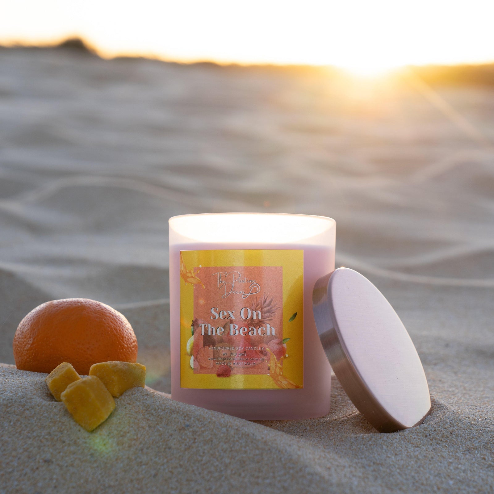 Scented Soy Candles - Peaches & Orange blend - Sex on the Beach