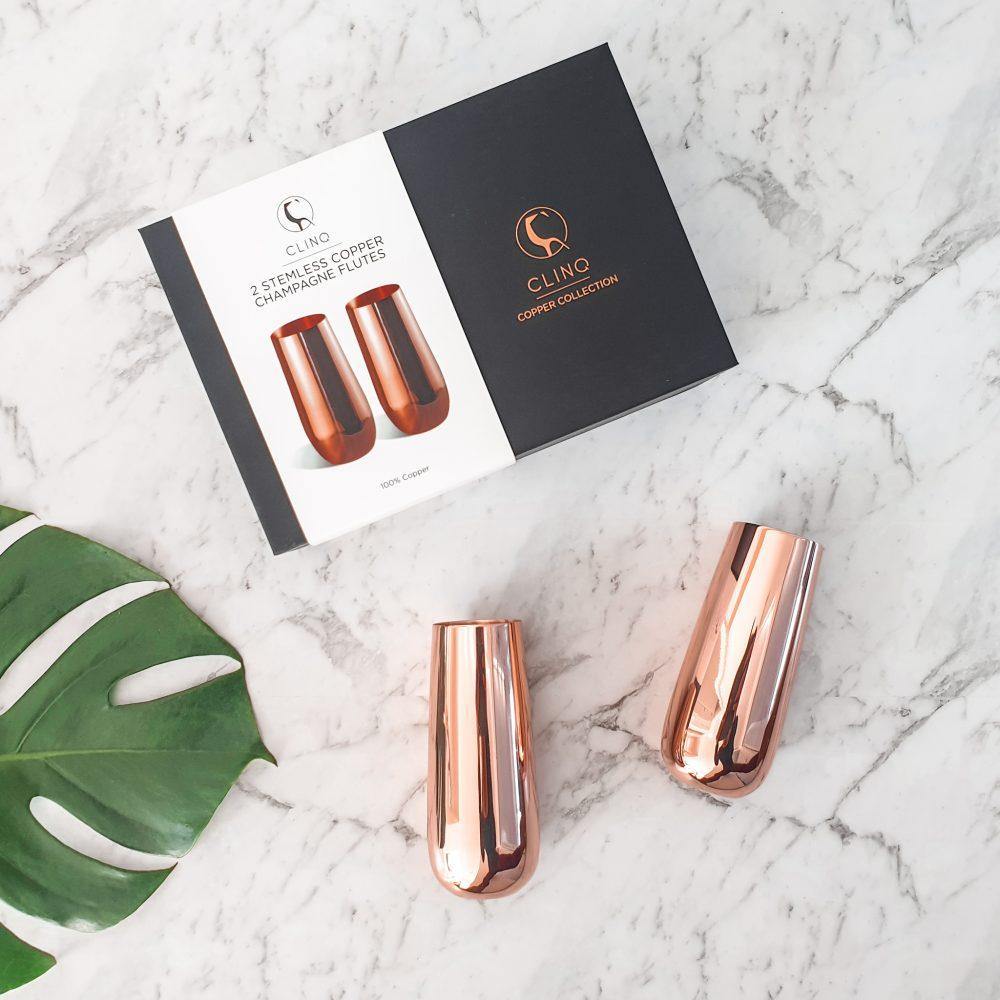 Stemless Copper Champagne Flutes - Wine Wares - Party Glasses - Gifts